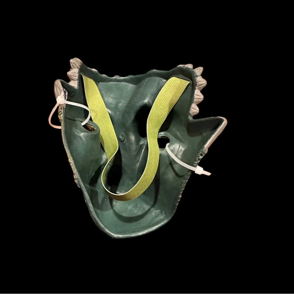 NEW DINOSAUR RUBBER MASK GREEN KIDS HALLOWEEN